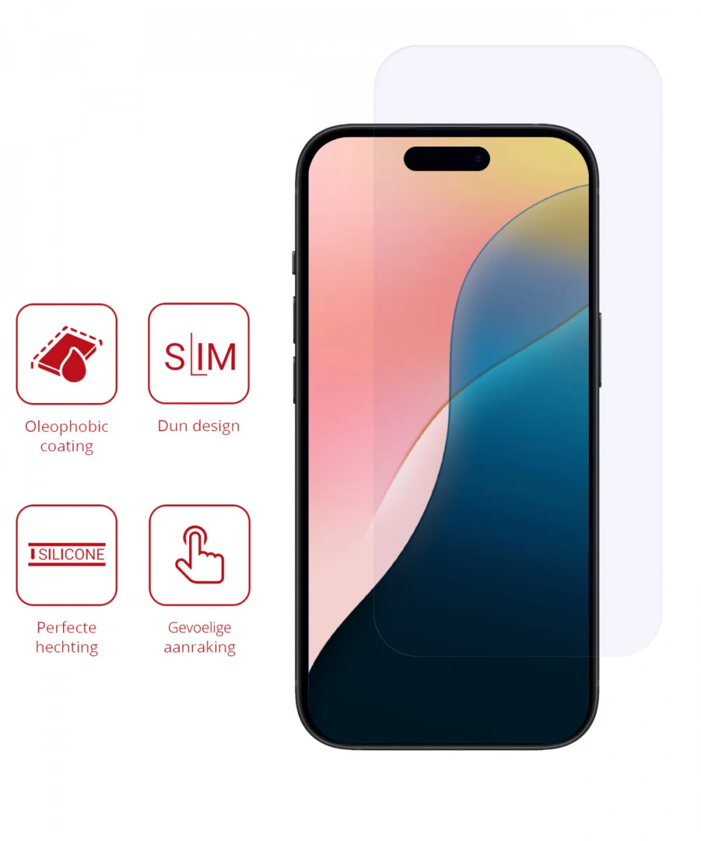 Rosso Apple iPhone 16 Plus Screen Protector Case Friendly Folie Duo Pack afbeelding 2