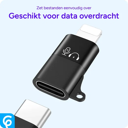 USB-C naar Lightning Adapter Koppelstuk Zwart afbeelding 5