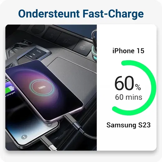 USB - C naar Lightning Adapter OTG Adapter met Anti-Lost Strap Zwart afbeelding 3