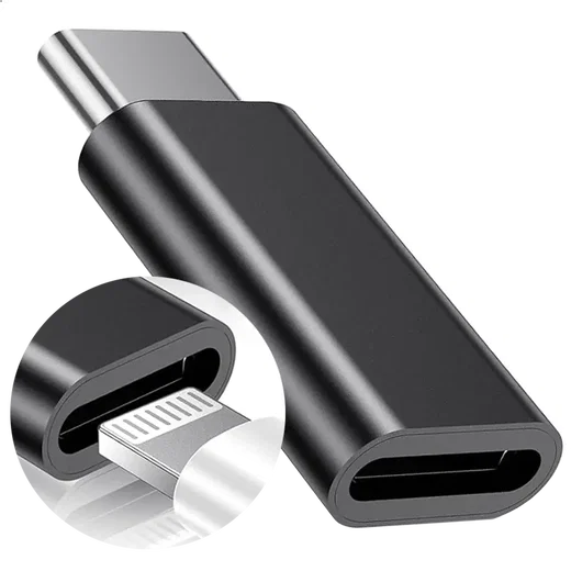 Lightning naar USB - C Adapter Zwart afbeelding 1