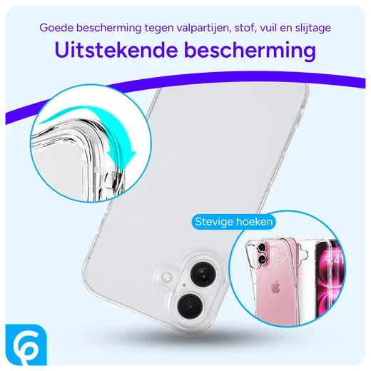 Apple iPhone 16 Hoesje Dun TPU Back Cover Transparant afbeelding 2