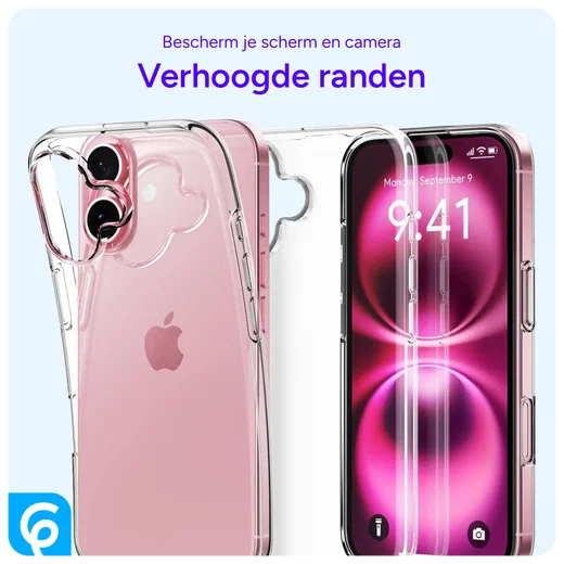 Apple iPhone 16 Hoesje Dun TPU Back Cover Transparant afbeelding 5