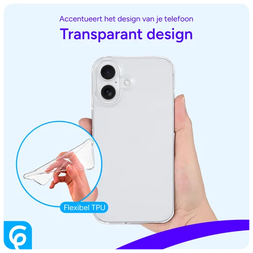Apple iPhone 16 Hoesje Dun TPU Back Cover Transparant afbeelding 6