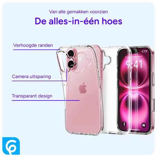 Apple iPhone 16 Hoesje Dun TPU Back Cover Transparant afbeelding 8