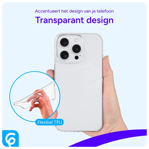 Apple iPhone 16 Pro Hoesje Dun TPU Back Cover Transparant afbeelding 6