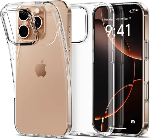 Apple iPhone 16 Pro Hoesje Dun TPU Back Cover Transparant afbeelding 1