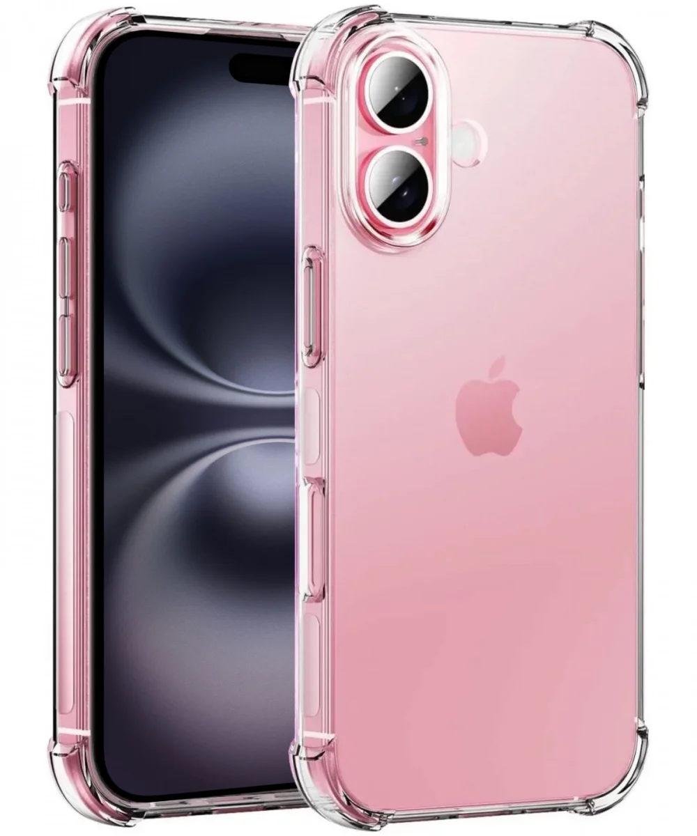Apple iPhone 16 Plus Hoesje Schokbestendig en Dun TPU Back Cover Transparant afbeelding 2