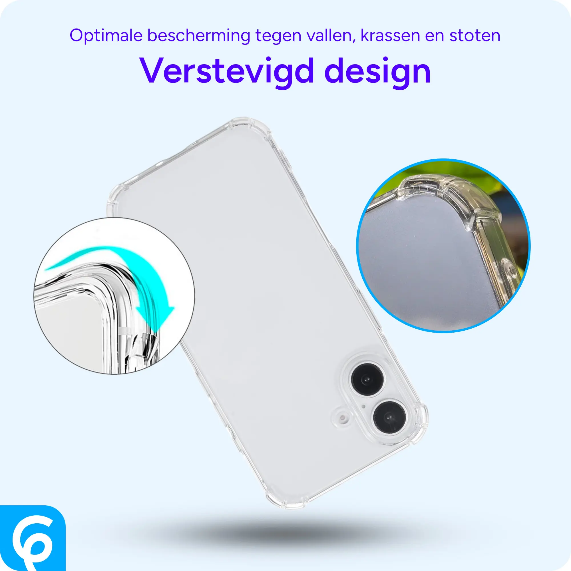 Apple iPhone 16 Plus Hoesje Schokbestendig en Dun TPU Back Cover Transparant afbeelding 4