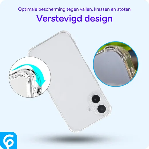 Apple iPhone 16 Plus Hoesje Schokbestendig en Dun TPU Back Cover Transparant afbeelding 4