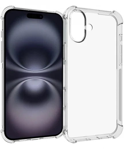 Apple iPhone 16 Plus Hoesje Schokbestendig en Dun TPU Back Cover Transparant afbeelding 1