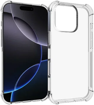 Apple iPhone 16 Pro Hoesje Schokbestendig en Dun TPU Back Cover Transparant