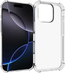 Apple iPhone 16 Pro Hoesje Schokbestendig en Dun TPU Back Cover Transparant afbeelding
