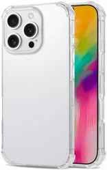 Apple iPhone 16 Pro Max Hoesje Schokbestendig en Dun TPU Back Cover Transparant afbeelding