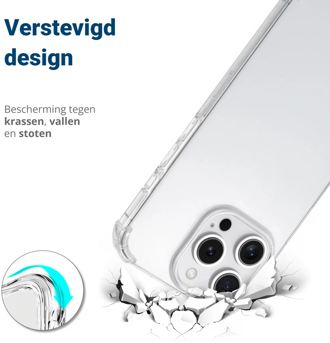Apple iPhone 16 Pro Max Hoesje Schokbestendig en Dun TPU Back Cover Transparant afbeelding 6