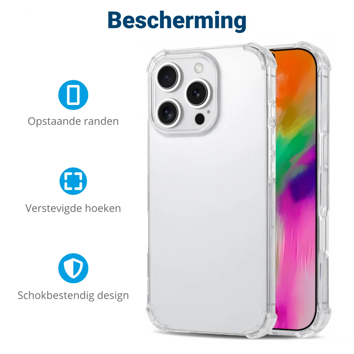 Apple iPhone 16 Pro Max Hoesje Schokbestendig en Dun TPU Back Cover Transparant afbeelding 7