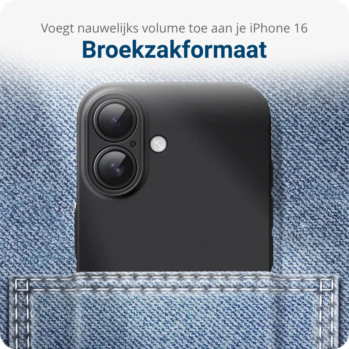 Apple iPhone 16 Hoesje Dun TPU Back Cover Matte Zwart afbeelding 5