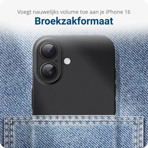 Apple iPhone 16 Hoesje Dun TPU Back Cover Matte Zwart afbeelding 5