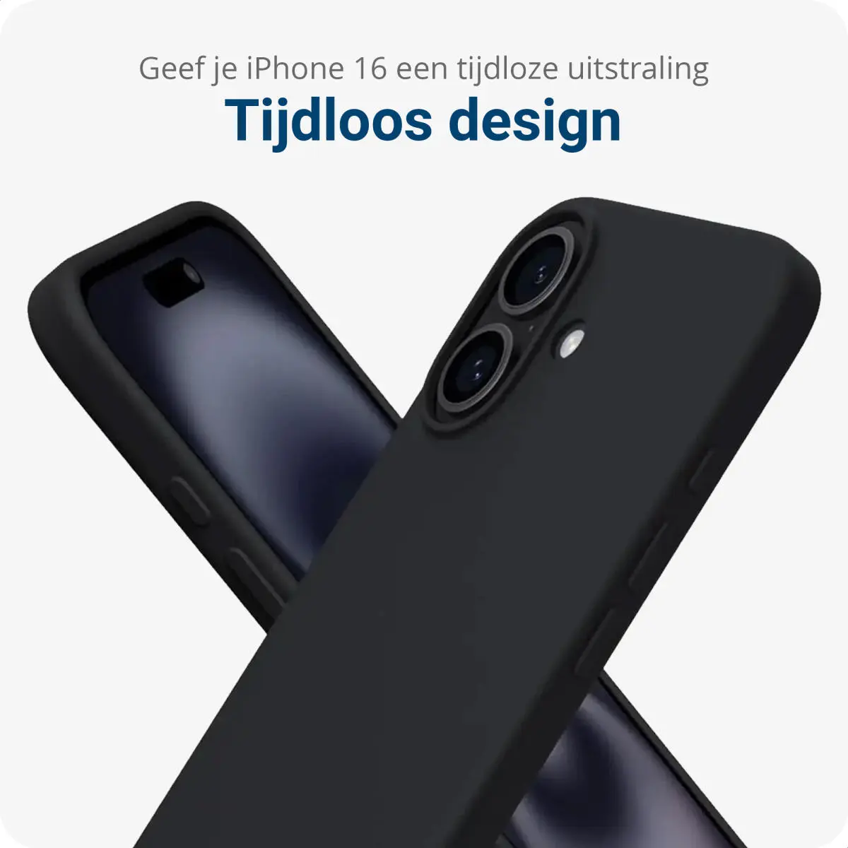 Apple iPhone 16 Hoesje Dun TPU Back Cover Matte Zwart afbeelding 2