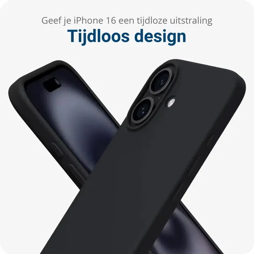 Apple iPhone 16 Hoesje Dun TPU Back Cover Matte Zwart afbeelding 2