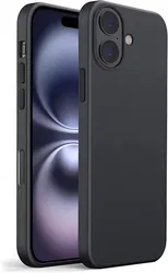 Apple iPhone 16 Hoesje Dun TPU Back Cover Matte Zwart afbeelding