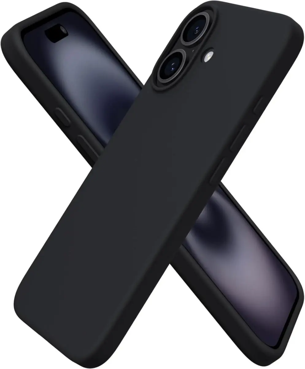 Apple iPhone 16 Hoesje Dun TPU Back Cover Matte Zwart afbeelding 8