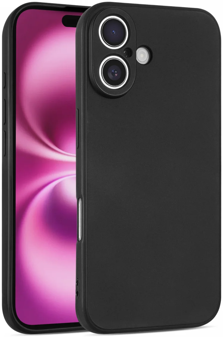 Apple iPhone 16 Plus Hoesje Dun TPU Back Cover Matte Zwart afbeelding 1