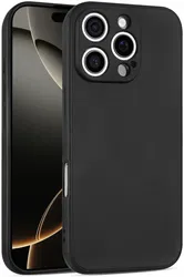 Apple iPhone 16 Pro Max Hoesje Dun TPU Back Cover Matte Zwart afbeelding