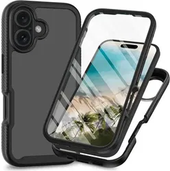 Apple iPhone 16 Hoesje Full Protect 360° Cover Hybride Zwart afbeelding