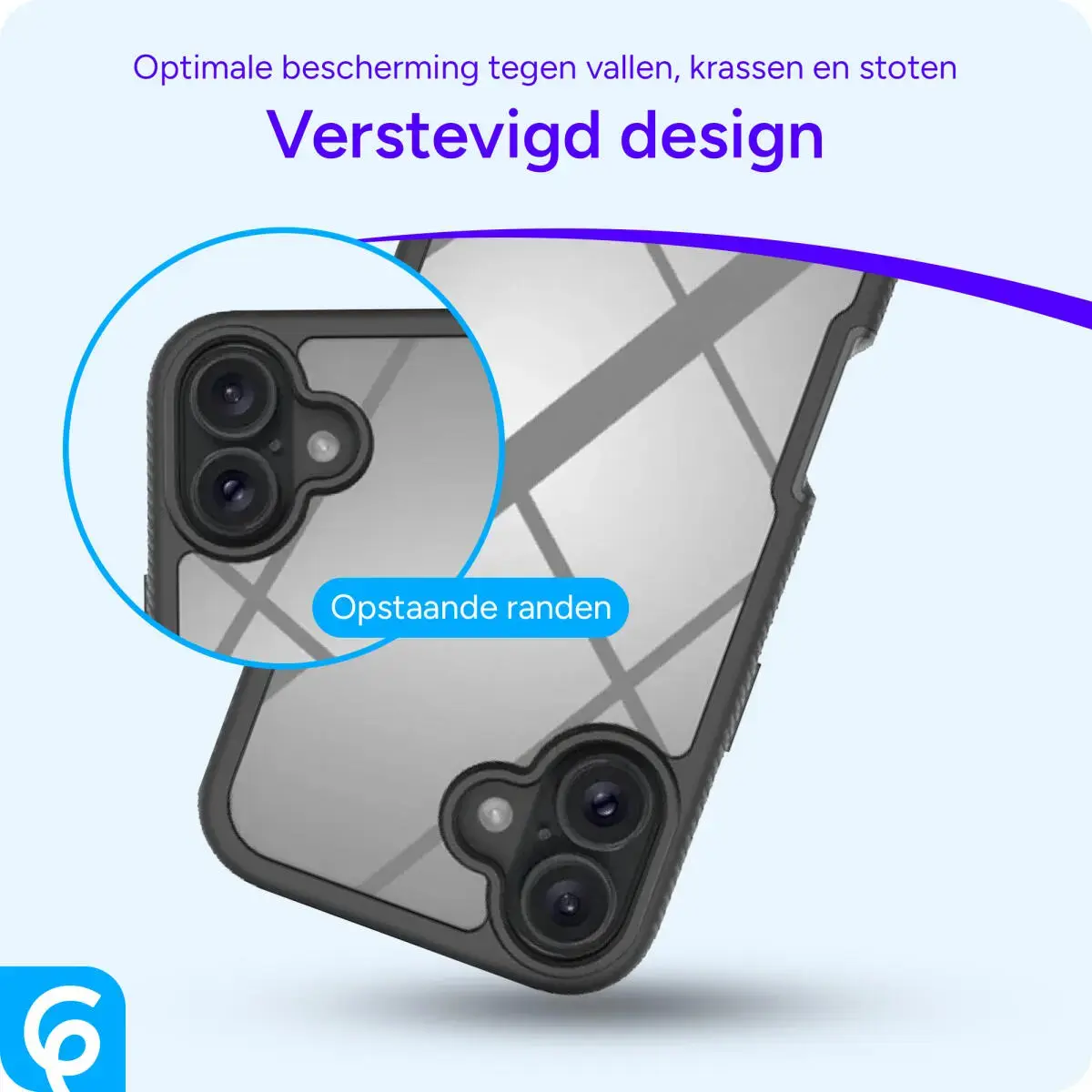 Apple iPhone 16 Hoesje Full Protect 360° Cover Hybride Zwart afbeelding 4