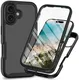 Apple iPhone 16 Plus Hoesje Full Protect 360° Cover Hybride Zwart afbeelding 1
