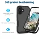 Apple iPhone 16 Plus Hoesje Full Protect 360° Cover Hybride Zwart afbeelding 2