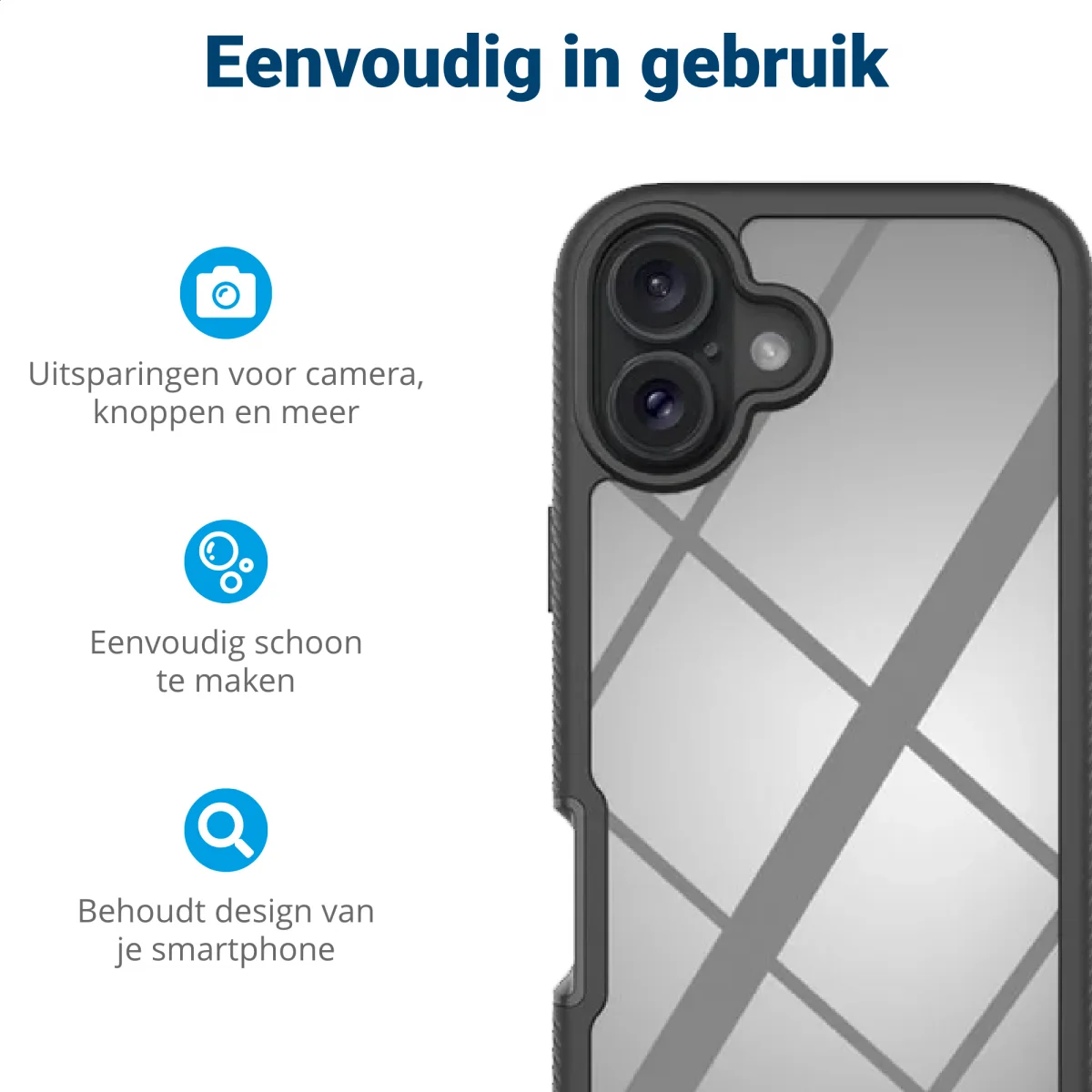 Apple iPhone 16 Plus Hoesje Full Protect 360° Cover Hybride Zwart afbeelding 6