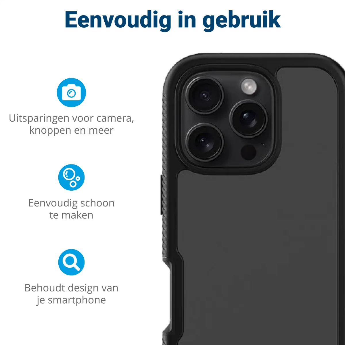 Apple iPhone 16 Pro Hoesje Full Protect 360° Cover Hybride Zwart afbeelding 7