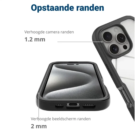 Apple iPhone 16 Pro Hoesje Full Protect 360° Cover Hybride Zwart afbeelding 10