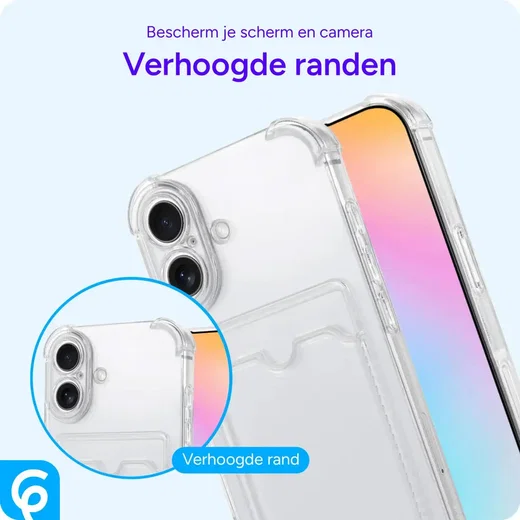 Apple iPhone 16 Hoesje Dun TPU met Pasjeshouder Back Cover Transparant afbeelding 5