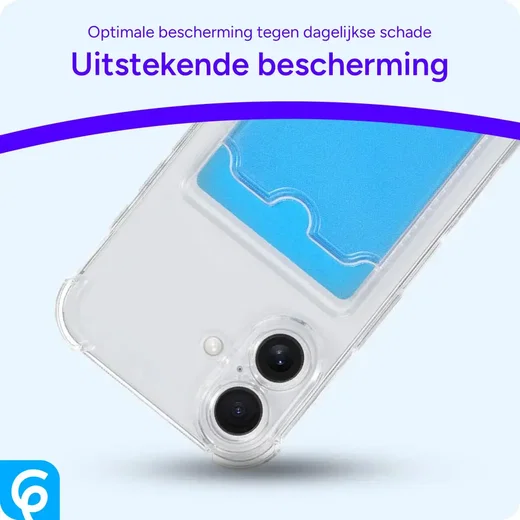 Apple iPhone 16 Hoesje Dun TPU met Pasjeshouder Back Cover Transparant afbeelding 6