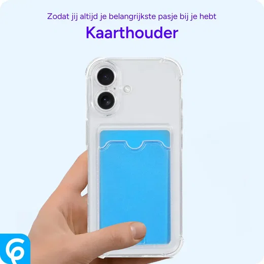 Apple iPhone 16 Hoesje Dun TPU met Pasjeshouder Back Cover Transparant afbeelding 8