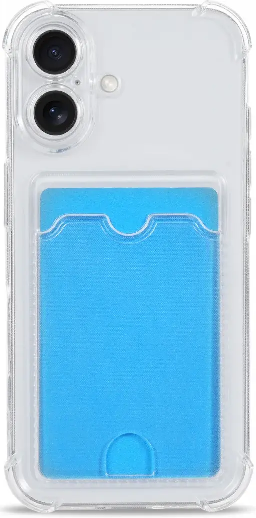 Apple iPhone 16 Hoesje Dun TPU met Pasjeshouder Back Cover Transparant afbeelding 9