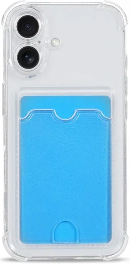Apple iPhone 16 Hoesje Dun TPU met Pasjeshouder Back Cover Transparant afbeelding 9