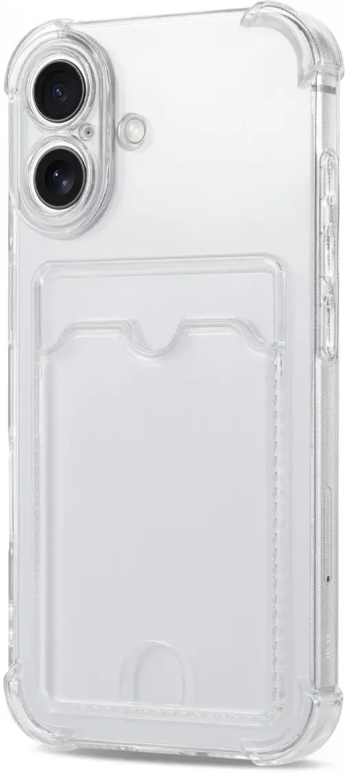 Apple iPhone 16 Hoesje Dun TPU met Pasjeshouder Back Cover Transparant afbeelding 10