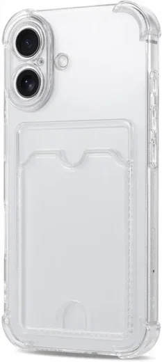 Apple iPhone 16 Hoesje Dun TPU met Pasjeshouder Back Cover Transparant afbeelding 10