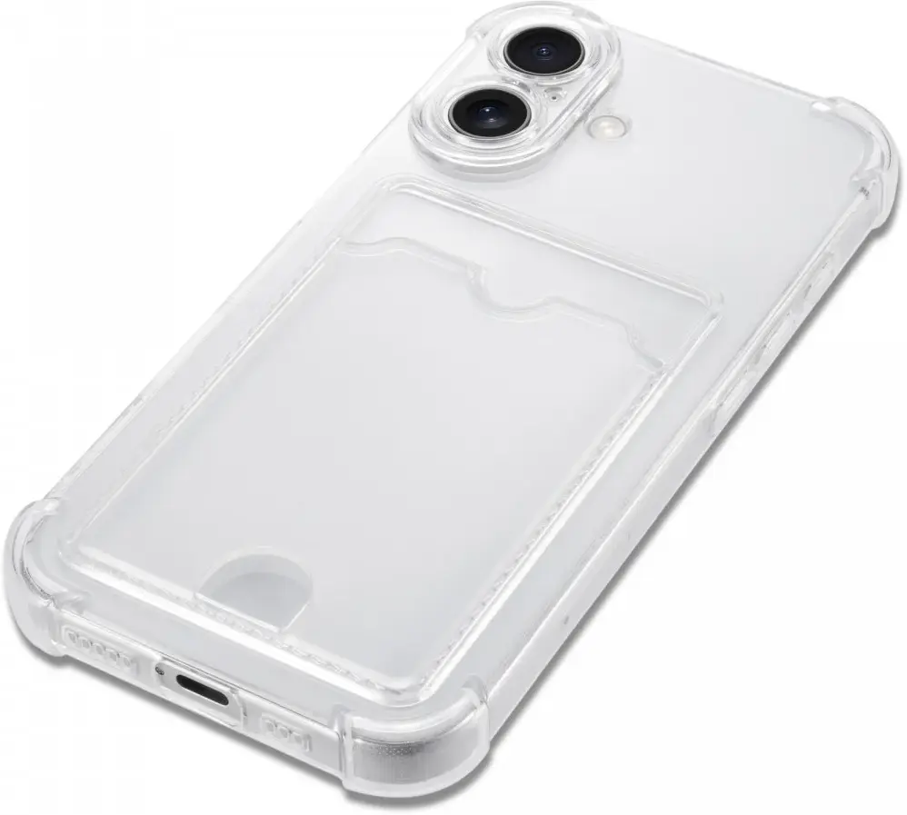 Apple iPhone 16 Hoesje Dun TPU met Pasjeshouder Back Cover Transparant afbeelding 12