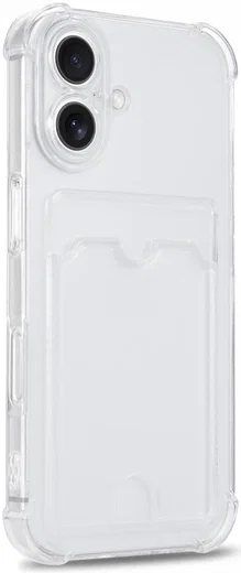 Apple iPhone 16 Plus Hoesje Dun TPU met Pasjeshouder Back Cover Transparant afbeelding 5