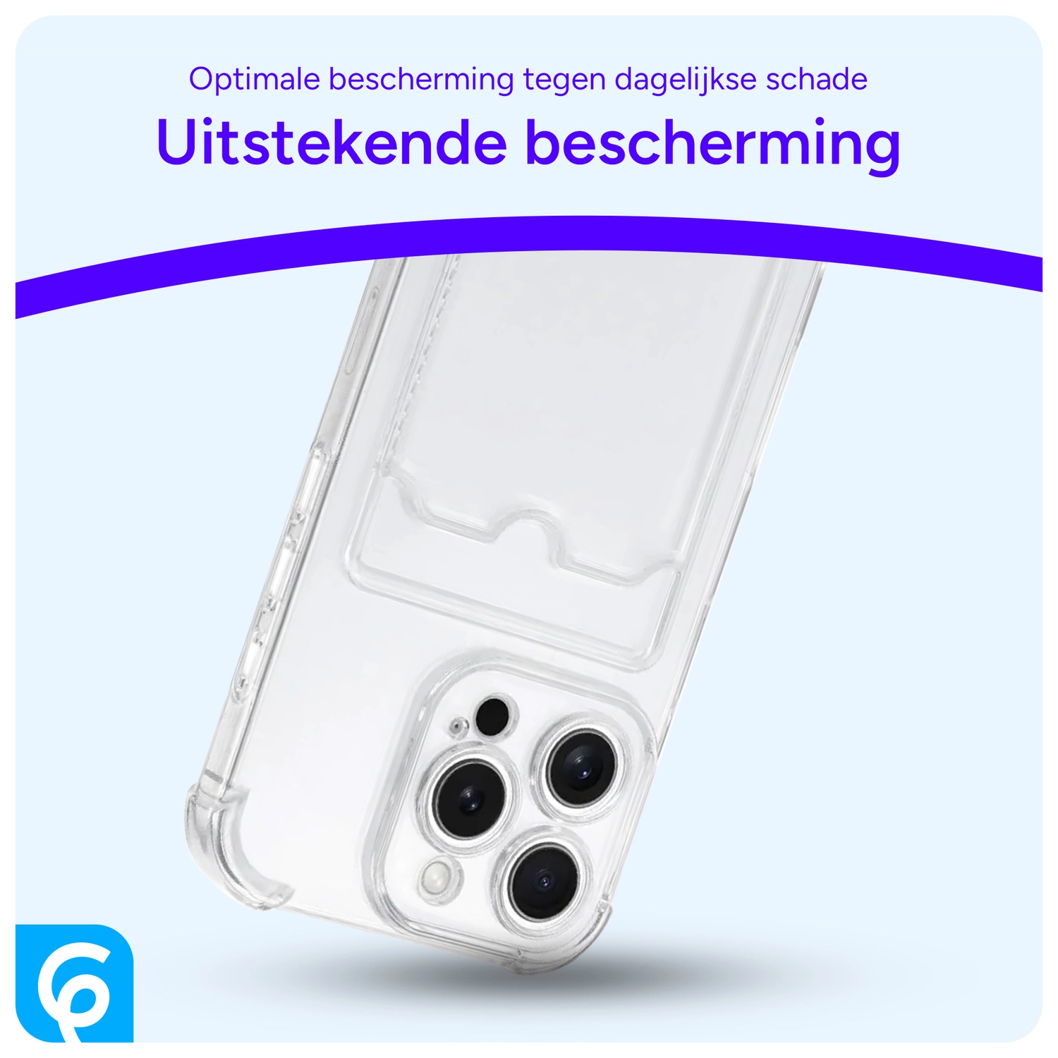 Apple iPhone 16 Pro Hoesje Dun TPU met Pasjeshouder Back Cover Transparant afbeelding 2