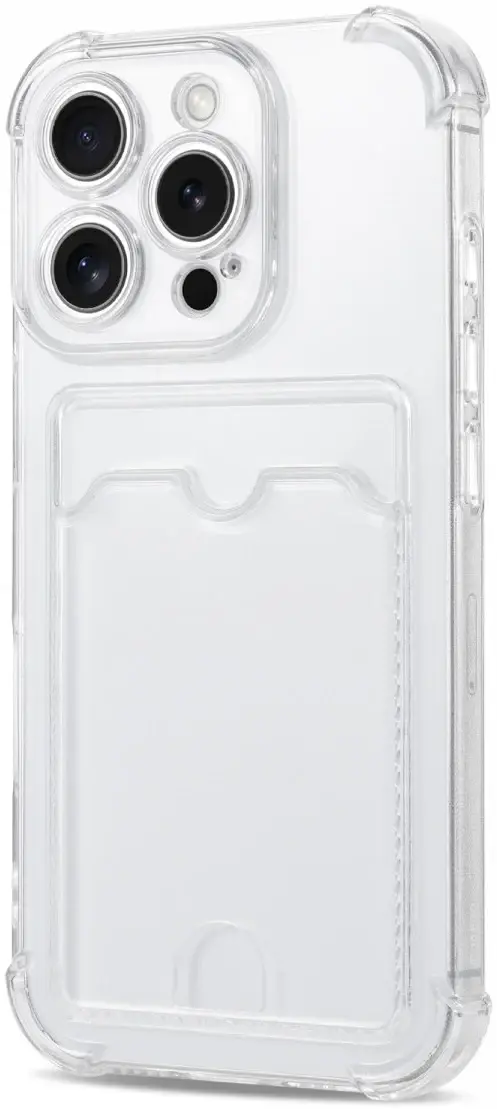 Apple iPhone 16 Pro Hoesje Dun TPU met Pasjeshouder Back Cover Transparant afbeelding 10