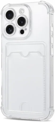 Apple iPhone 16 Pro Hoesje Dun TPU met Pasjeshouder Back Cover Transparant afbeelding 10