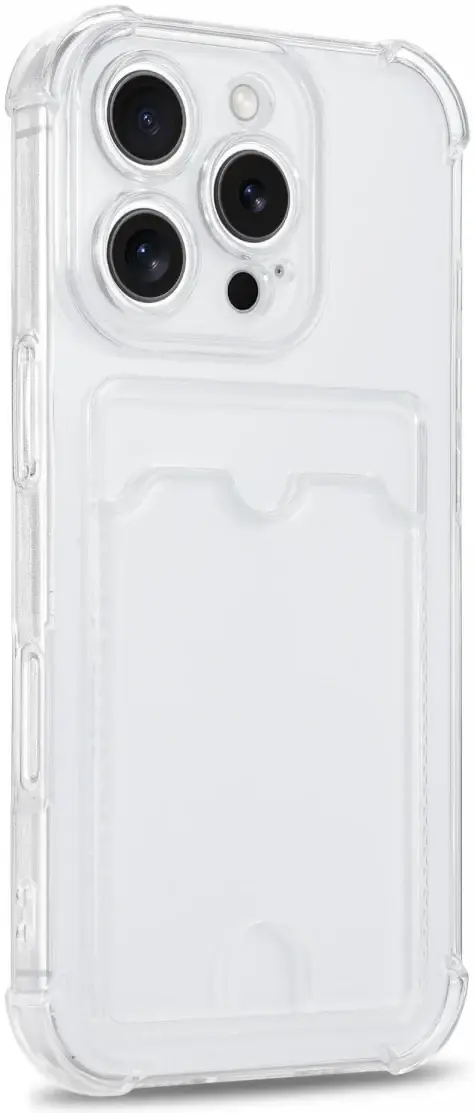 Apple iPhone 16 Pro Hoesje Dun TPU met Pasjeshouder Back Cover Transparant afbeelding 11