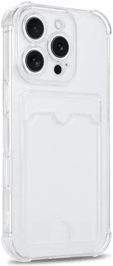 Apple iPhone 16 Pro Hoesje Dun TPU met Pasjeshouder Back Cover Transparant afbeelding 11