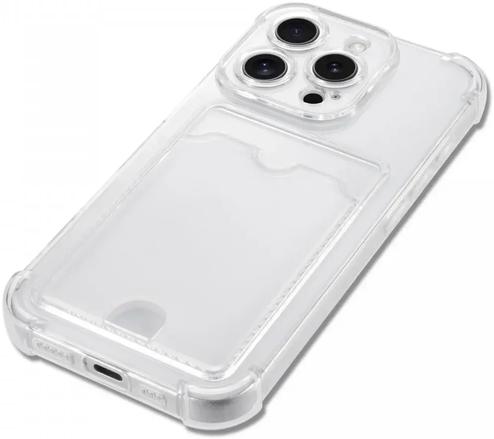 Apple iPhone 16 Pro Hoesje Dun TPU met Pasjeshouder Back Cover Transparant afbeelding 12