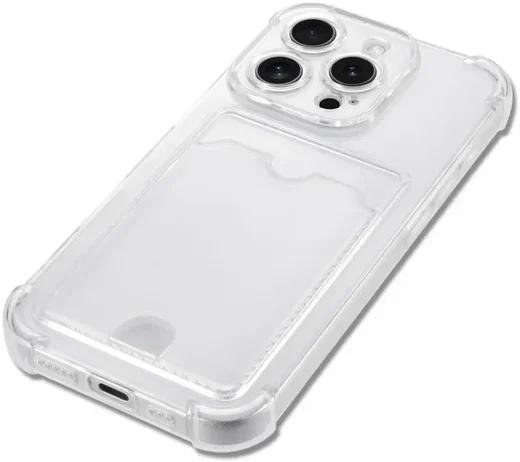 Apple iPhone 16 Pro Hoesje Dun TPU met Pasjeshouder Back Cover Transparant afbeelding 12